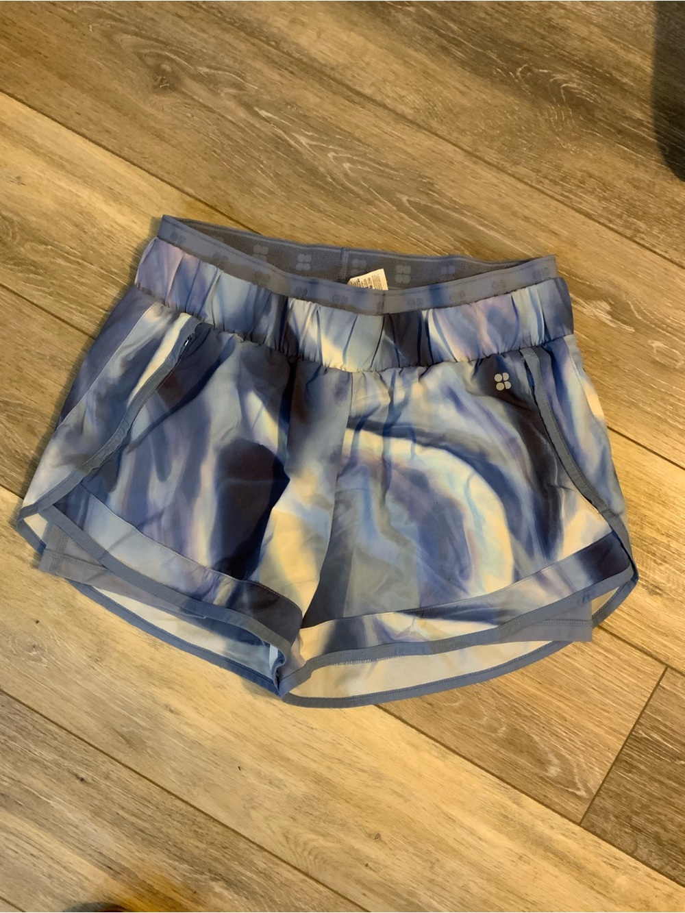 Sweaty Betty Blue Marble Print Athletic Shorts